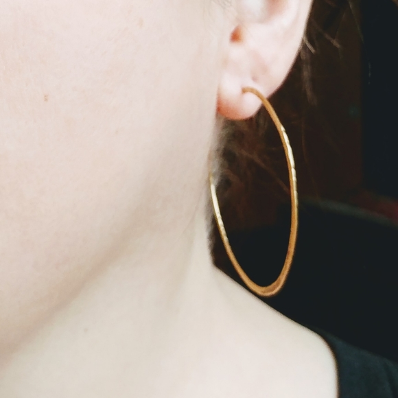 🌿"Not so Basic" 2 Inch Chola Hoops - Artisan-Made - Picture 5 of 7